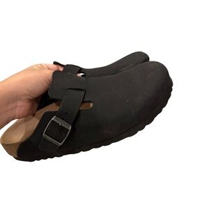 Birkenstock Black Two-Strap Clog Mule